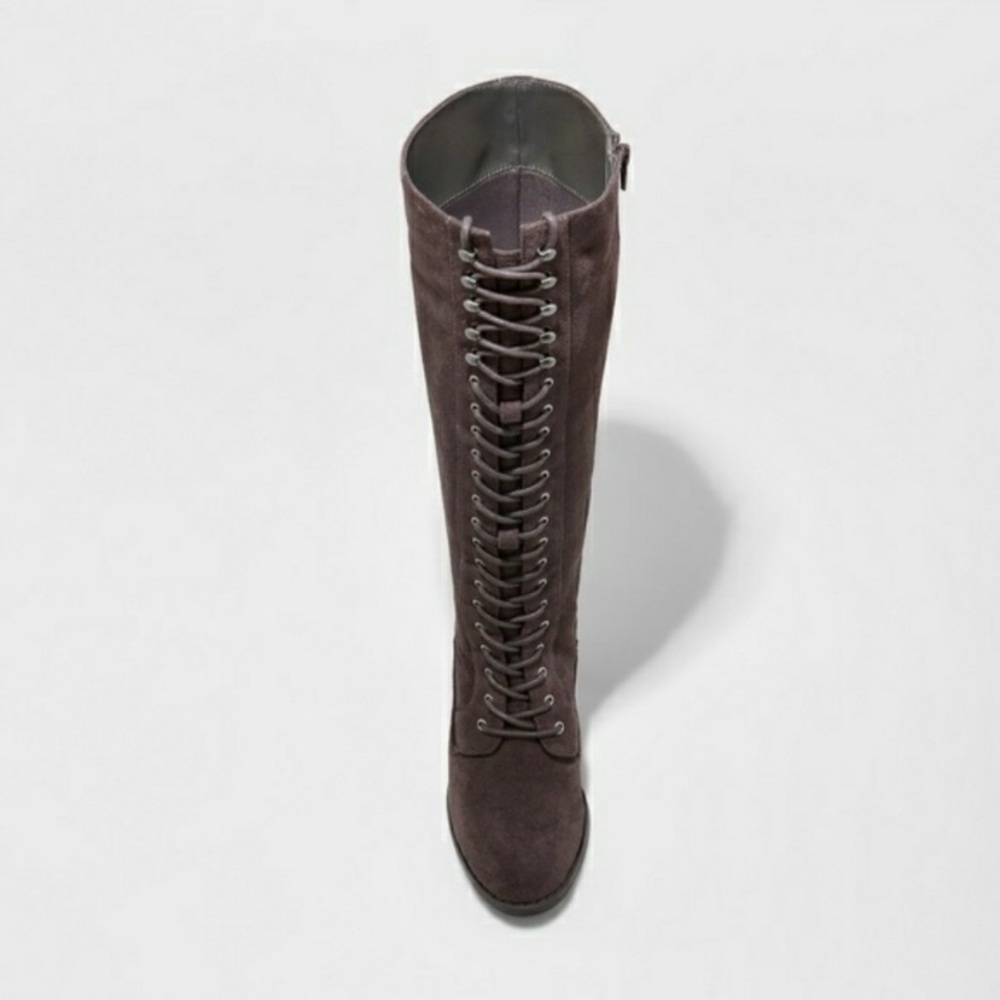 Womens Lace-Up Heeled Tall Boots A New Day - Picture 4 of 7